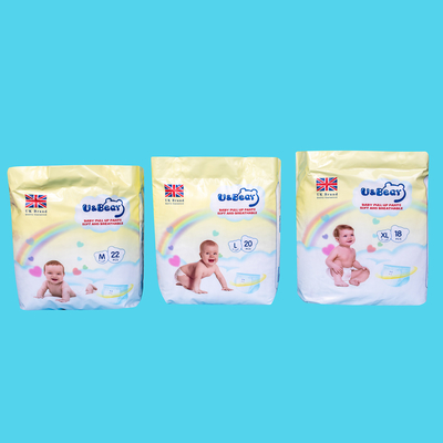 Beyaz ADL Bebek Pull Up Pantolon Süper Emici Organik Pull Up Bezi Baskılı