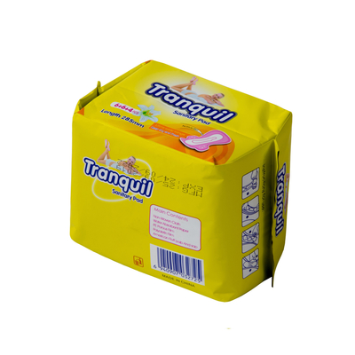 410mm Hijyenik Peçete Bezi Limon Gece Kullanımı İçin 0.8D Pamuk Kadınsı Pedler